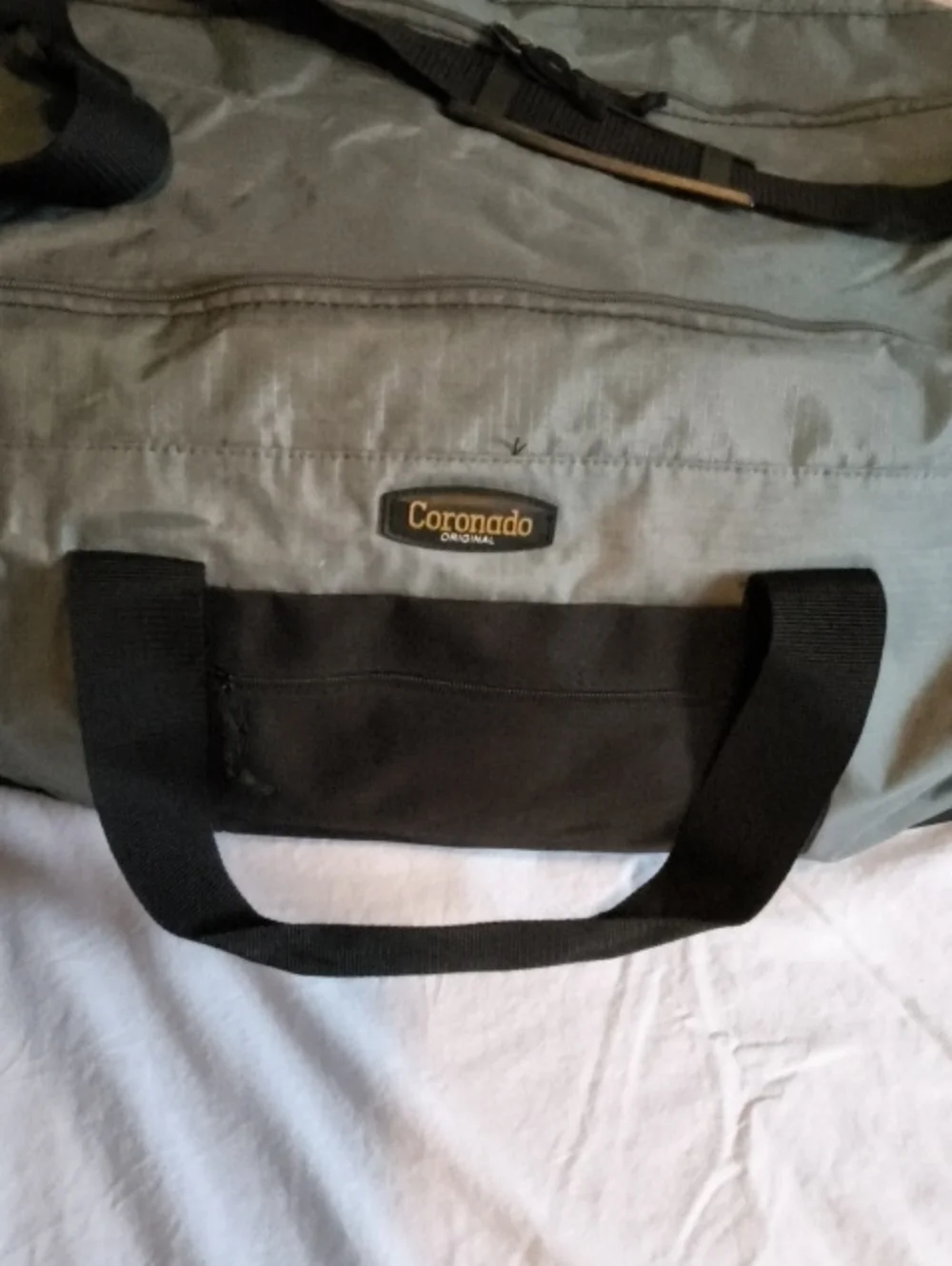Coronado Men's Gray Duffel Bag with Black Accents Oversized Durable